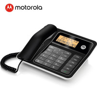 摩托罗拉(MOTOROLA)CT330C固定有绳电话机/座机来电显示橙色背光双接口免电池免提大屏幕(黑色)