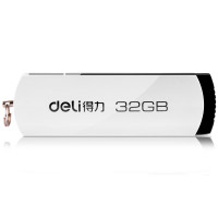得力(deli)3753银色金属旋转头优盘 移动存储 高速读写 时尚小巧 金属U盘32G