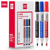 得力(deli)33546白板笔可擦教师用醇性黑板笔 易擦亚克力粗头(5黑+3红+2蓝)10支装
