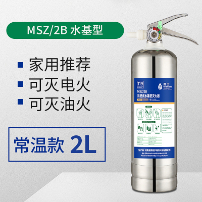 湧士MSZ_2B不锈钢常温灭火器 喷射距离3m/时间15S 保质期4年 2L