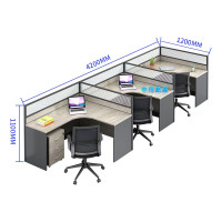 中伟ZWPF-209职员办公桌椅组合 公家具简约屏风卡座员工位电脑桌F型三人位