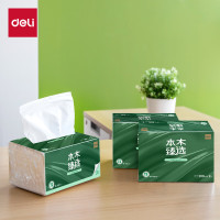 得力(deli)MR2200-01软抽本木臻选抽纸2层200抽 白色 3包/提 16提/1箱