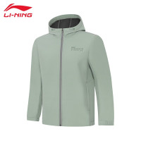 李宁 (LI-NING) 防风 防泼水外套男子风衣加绒连帽运动服套装 AFDT635玉烟绿XXXL