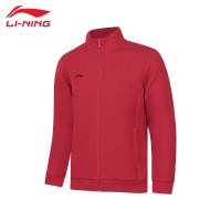 李宁(LI-NING)卫衣男子健身系列新款开衫无帽外套套装AWDT989 公牛红-1