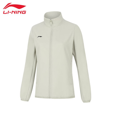 李宁(LI-NING)女子休闲立领运动风衣套装AFDT802驼灰色S码