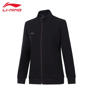 李宁(LI-NING)卫衣女子健身系列新款开衫无帽套装AWDT980 黑色 M码