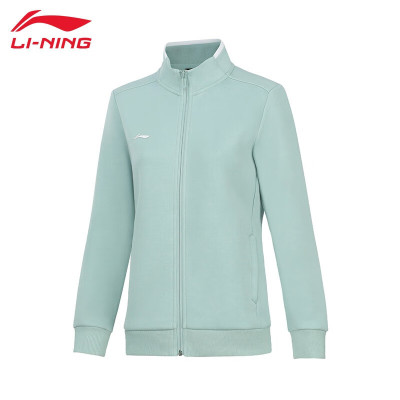 李宁(LI-NING)卫衣女子健身系新款开衫无帽外套套装AWDT980 石青灰