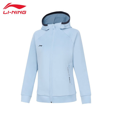 李宁(LI-NING)卫衣女子健身系列开衫连帽外套AWDT984净空蓝L码