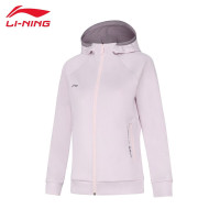 李宁(LI-NING)卫衣女子健身系列开衫连帽外套AWDT984淡雾紫XL码