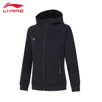 李宁(LI-NING)卫衣女子健身系列开衫连帽外套AWDT984黑色XL码