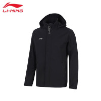 李宁(LI-NING) 防泼水运动风衣男子新款运动外套套装AFDT753 黑色 XL 码