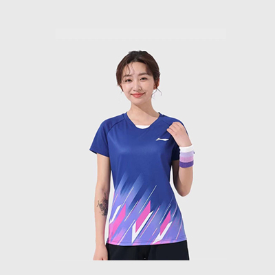 李宁(LI-NING)女款AAYT536速干衣服套装短袖/短裤蓝色XL码