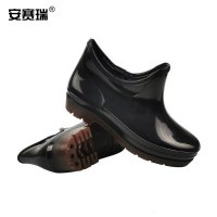 低筒雨鞋PVC塑胶黑43码
