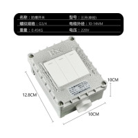 防爆墙壁开关 86型 明装 三开单控 220V G3/4