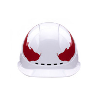 定制透气安全帽 ABS工程款 A3式 带LOGO印字 红色带反光