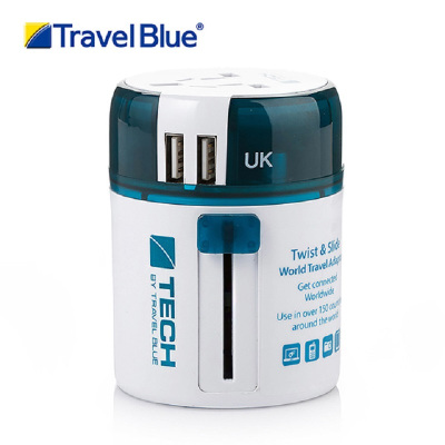 Travel Blue蓝旅 魔方环球通用转换插座+2×USB270绿色