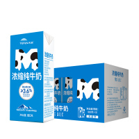 天润新疆浓缩全脂纯牛奶MINI砖180g*12盒礼盒装