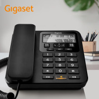 集怡嘉Gigaset 原西门子电话机座机 固定电话 办公家用有绳 免提免电池双接口 来电显示有线可壁挂DA160黑色