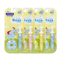 青蛙830儿童牙刷 6-24个月宝宝硅胶磨牙棒 1支装*2板 QB830*2(随机颜色)