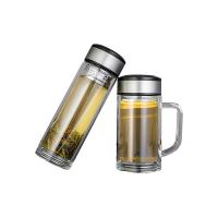 DEBO/德铂 耐温差玻璃茶杯 DEP-743 360mL 304不锈钢+高硼硅玻璃 包装193×90×225mm 1个