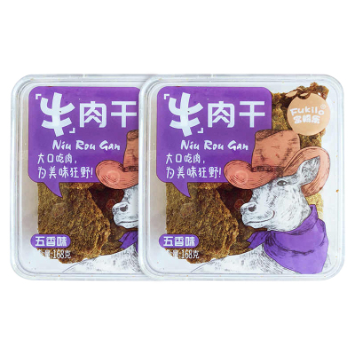 富崎乐五香味牛肉干 168g/盒 2盒装