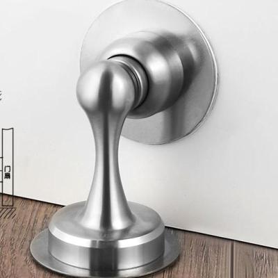 不锈钢免打孔门吸加长地吸卫生间强磁吸门器入户门防撞神器缓冲器-拉丝不锈钢【铃铛款】-买三送一，不限送