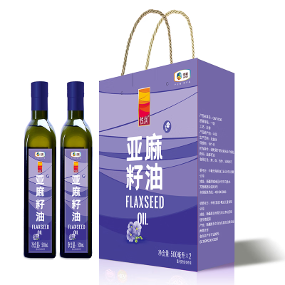 中粮悦润一级物理压榨亚麻籽油礼盒500ml*2