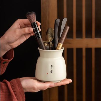 汝窑茶道-六君子黑檀实木茶夹茶勺茶针刷茶具配件整套高档千里江山- 黄汝/汝窑- 六君子- 如意