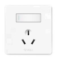 公牛(BULL) 开关插座 G18系列 16A一开单控三孔空调热水器插座面板 86型面板G18E204A 纹理白 暗装