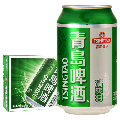 青岛啤酒(TsingTao)清爽8度330ml*24听 整箱装