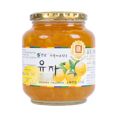 韩国进口 全南 蜂蜜柚子茶饮品 原装进口水果茶蜜炼果酱冲饮饮品搭配麦片 1000g
