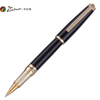 毕加索(pimio)宝珠笔签字笔男士商务办公成人学生用0.5mm梦幻波尔卡系列918纯黑金夹-