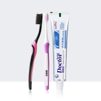 牙博士牙膏牙刷套装冰白体验牙膏 175g+2支牙刷洁白牙齿减轻牙菌斑清新口气