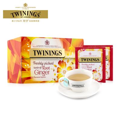 川宁 TWININGS 鲜味干姜茶 代用茶 茶包 20包*2G(单位:盒)