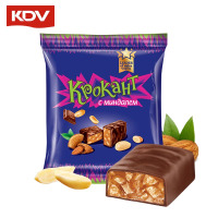 俄罗斯进口 KDV巧克力味夹心糖500g(代可可脂)紫皮糖喜糖糖果kpokaht