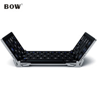 航世(B.O.W)HB066 可折叠无线蓝牙键盘 ipad平板手机电脑通用办公小键盘 标准版 黑色