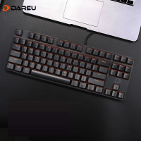 达尔优(dareu)DK100 机械键盘 有线键盘 游戏键盘 87键 无光 双色注塑 电脑键盘 黑色黑轴