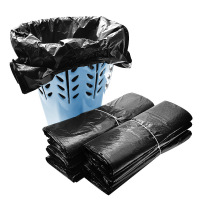 庄太太[30*50cm100个]企业手提式垃圾袋加厚黑色背心带提手的特厚塑料小号大号