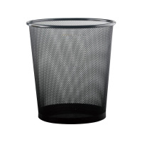 史泰博 L346B 圆形大号金属网状垃圾桶 29.5*35cm 黑色 12个/箱