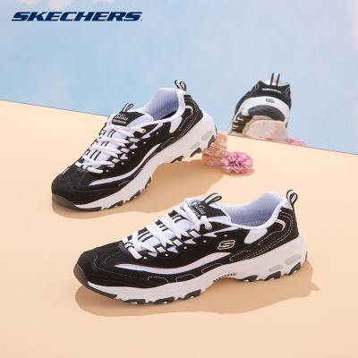 斯凯奇(SKECHERS)男女同款厚底熊猫鞋老爹鞋休闲运动鞋情侣鞋11422 黑色/白色 38