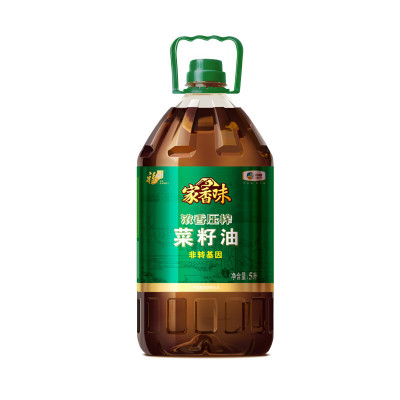 福临门 食用油 纯香菜籽油5L 非转基因 桶装 家用浓香压榨菜油5升中粮