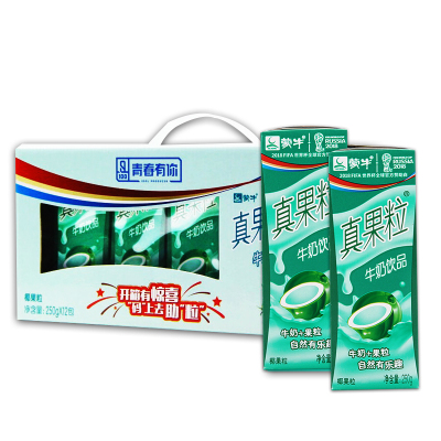 蒙牛真果粒椰果果粒康美苗条装 1×250g×12盒