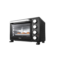 美的(Midea) 烤箱家用烘焙迷你小型电烤箱多功能全自动蛋糕25L大容量PT25X5耀石黑