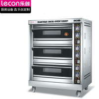 乐创 lecon 商用面包烤炉 380V专业大型披萨月饼蛋糕烘培三层六盘电烤箱 LC-J-YXE6