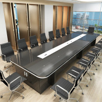 奈高办公会议桌 |2400mm×1200mm简约桌椅组合(含9把椅子)