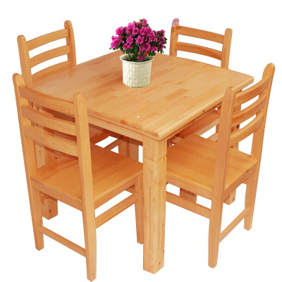 奈高餐桌|实木|原木色|餐桌:1200*700*760mm 一桌配四椅