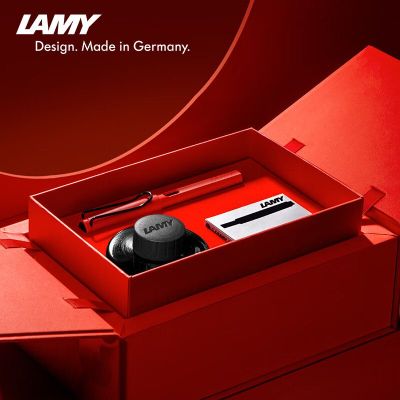 凌美(LAMY)钢笔 中国红汉字尖墨水笔大礼盒套装 EF尖