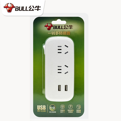 公牛(BULL) 多功能插座 一转多 GN-934Q-(一转二总控+双USB)