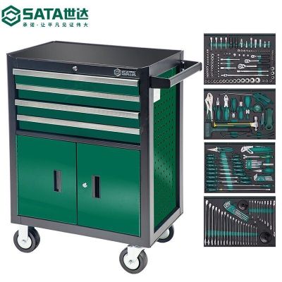 世达/SATA 210件套品牌机修工具车组套+4抽屉2门工具车 09925