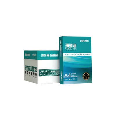 得力珊瑚海A4打印纸70g 500张*5包 一箱